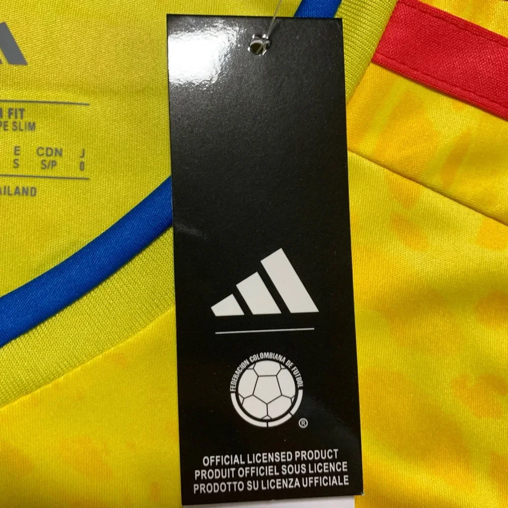 Adidas Colombia Luis Diaz 7 Soccer Jersey Mens Small Yellow New Home Kit